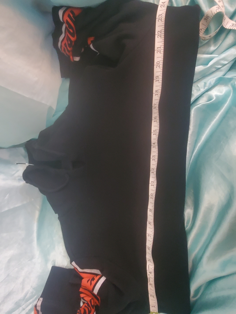 Harley-Davidson Women's Black Hoodie with Orange Sleeve Stripes ,Thumb Holes XL - Picture 7 of 8